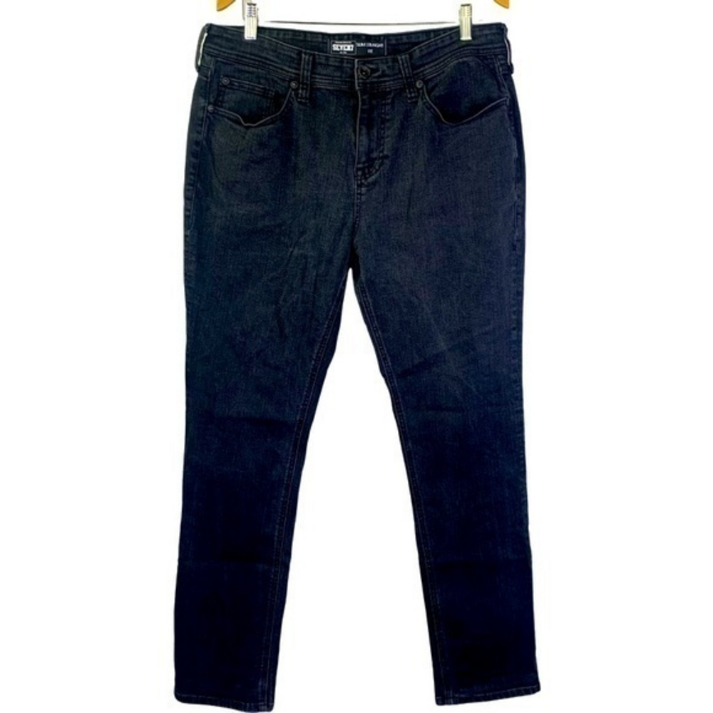 SEVEN7‎ Black Denim Slim Straight Fit Jeans